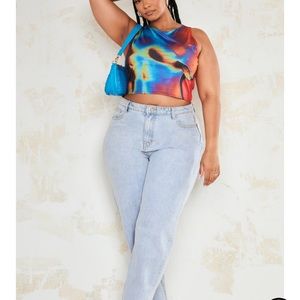 PLT Plus Multi Heat Body Print Crop Top